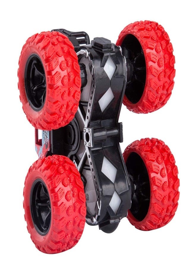 Favela Plastic Monster Trucks Friction Powered Cars Big Rubber Tires for Kids, Pack of 1, Red - Image 3